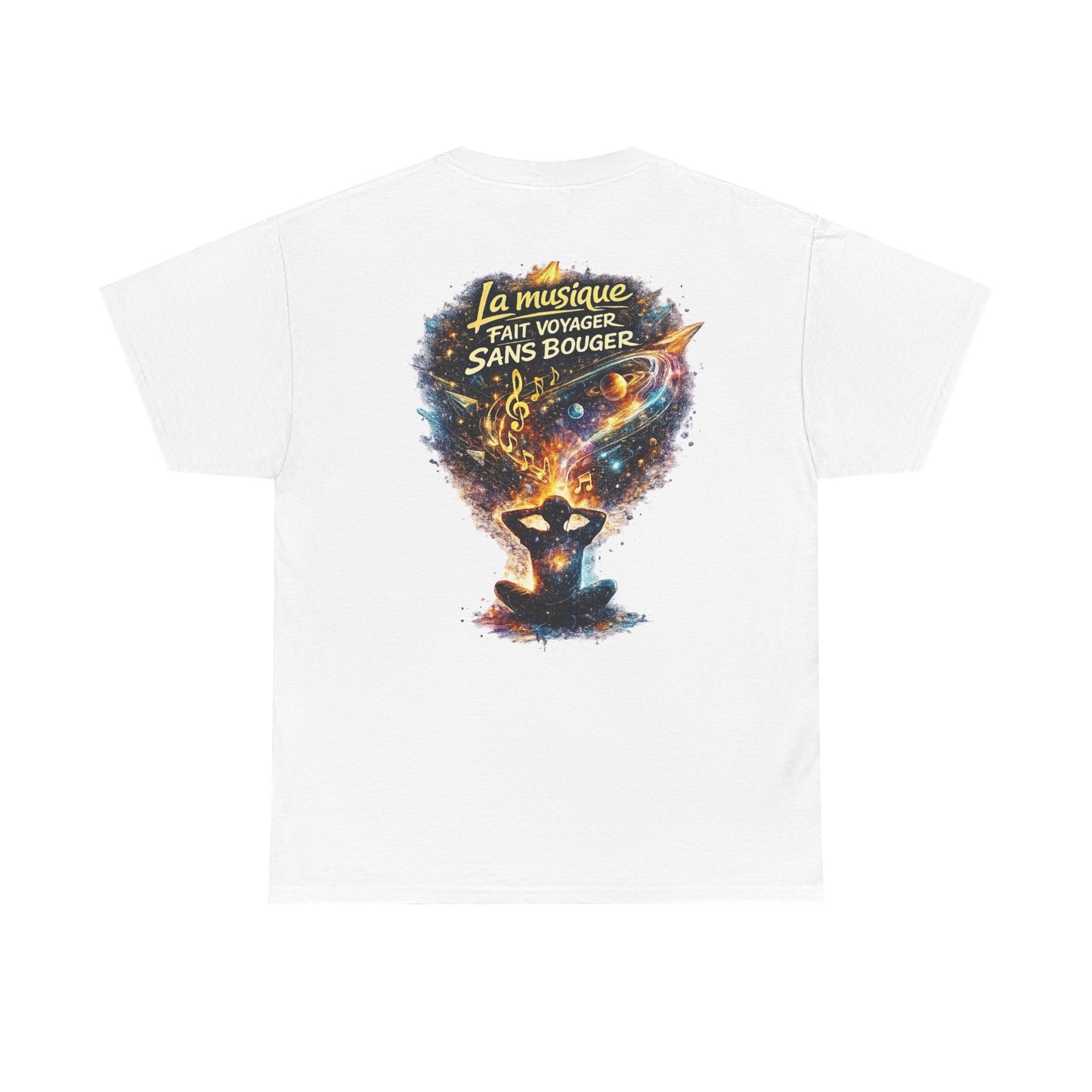 T-shirt “La musique fait voyager sans bouger” Unisexe Adultes – Emysterre