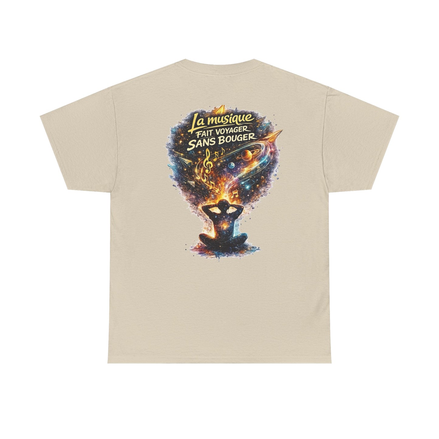 T-shirt “La musique fait voyager sans bouger” Unisexe Adultes – Emysterre