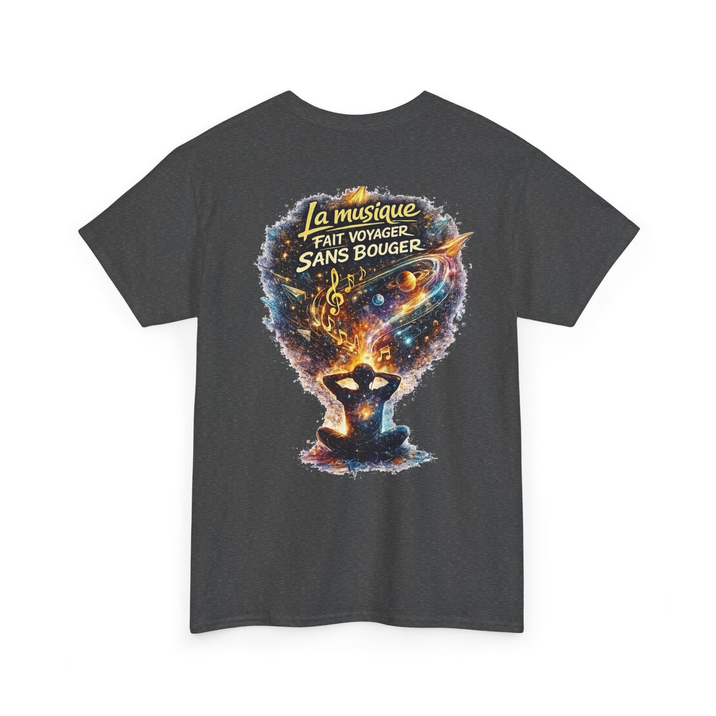 T-shirt “La musique fait voyager sans bouger” Unisexe Adultes – Emysterre