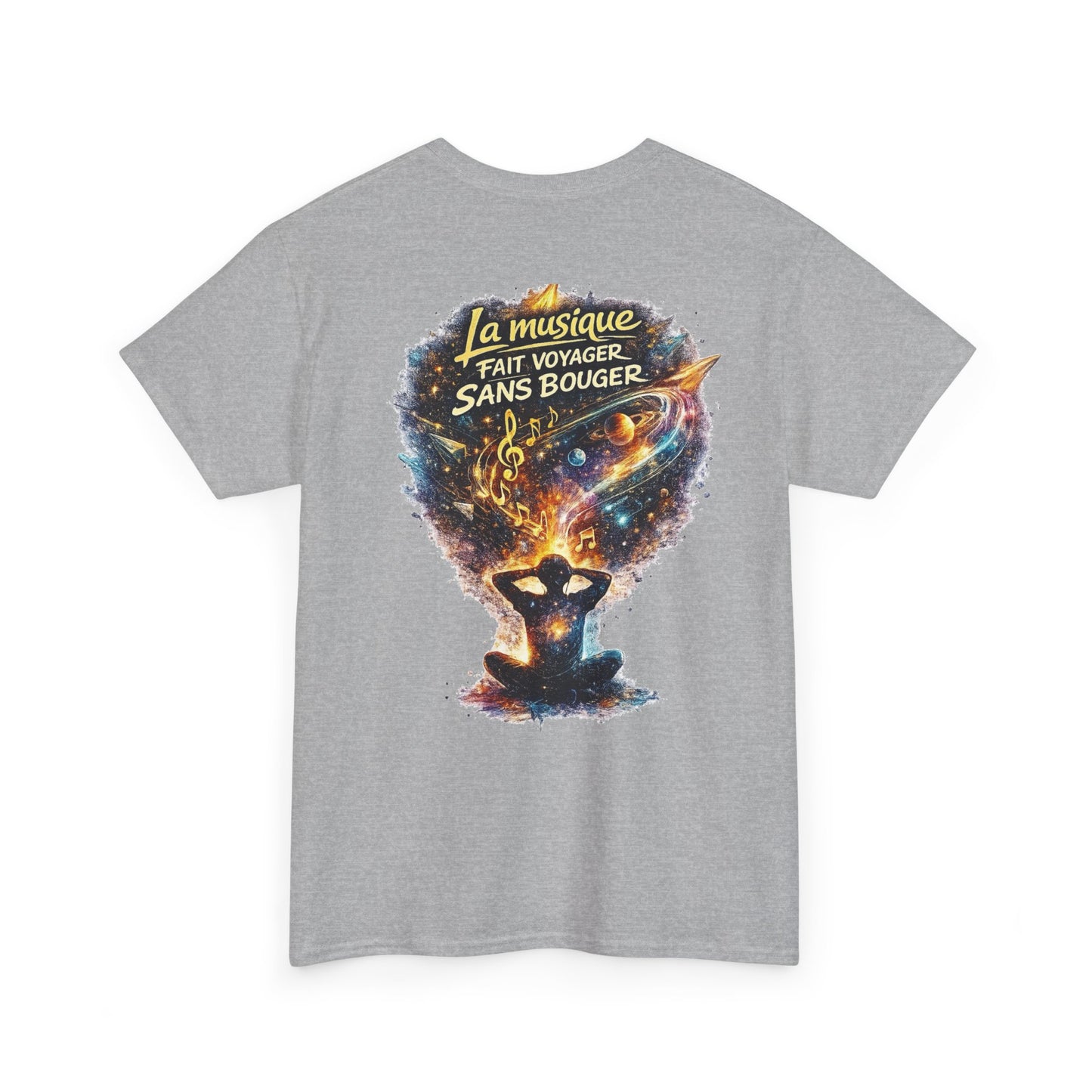 T-shirt “La musique fait voyager sans bouger” Unisexe Adultes – Emysterre