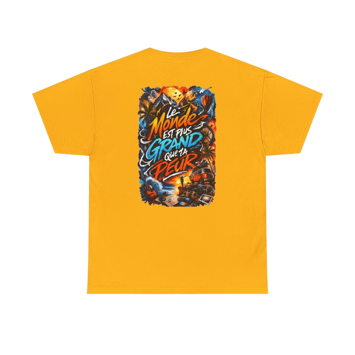 T-shirt “Le monde est plus grand que ta peur” Unisexe Adultes – Emysterre