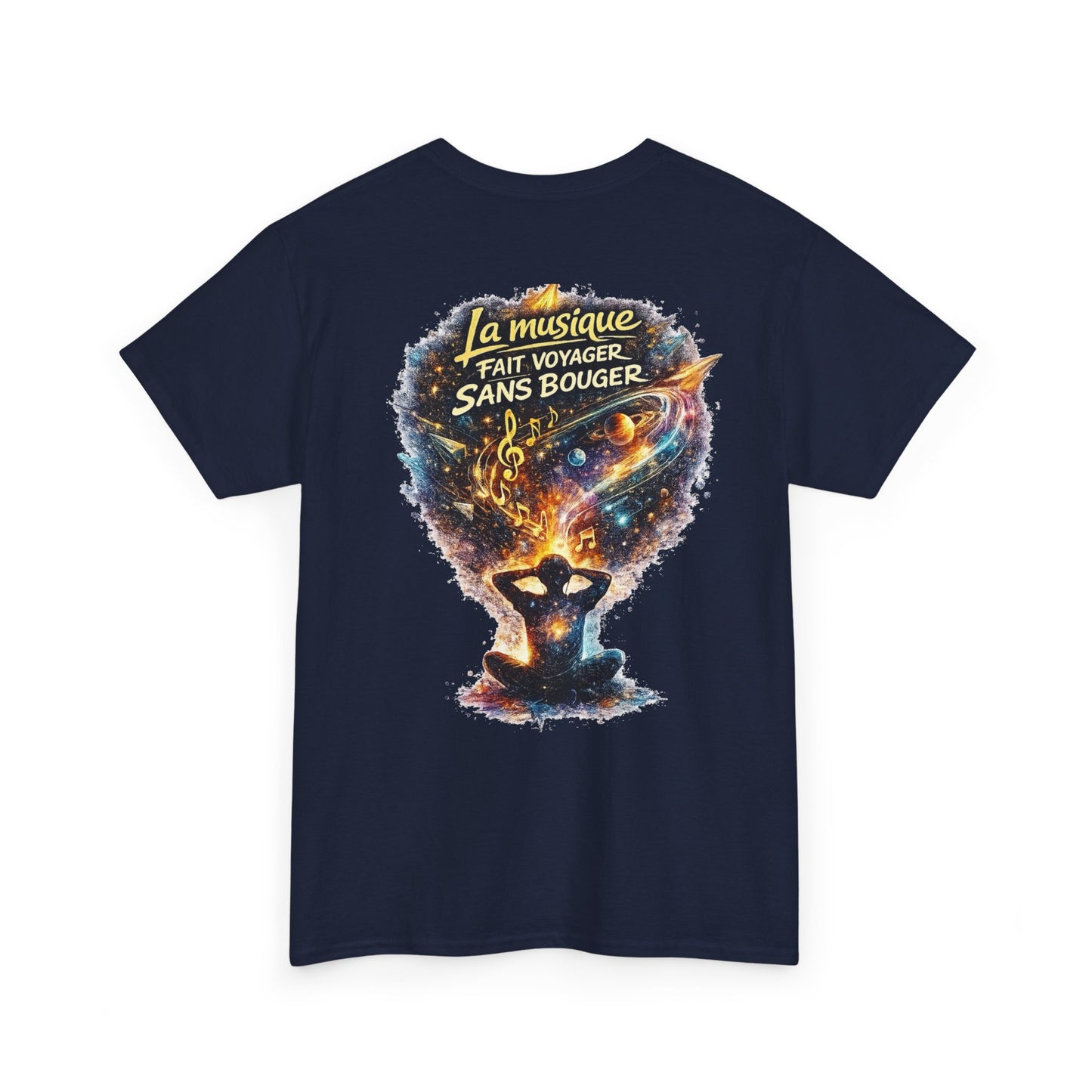 T-shirt “La musique fait voyager sans bouger” Unisexe Adultes – Emysterre